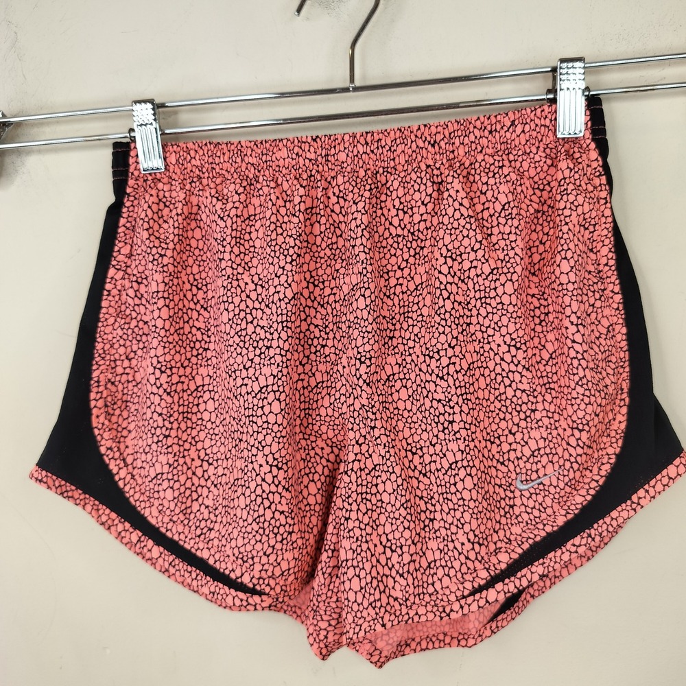 Nike Lined Running Shorts Small Dri-FIT Pebble Crackle Coral Black